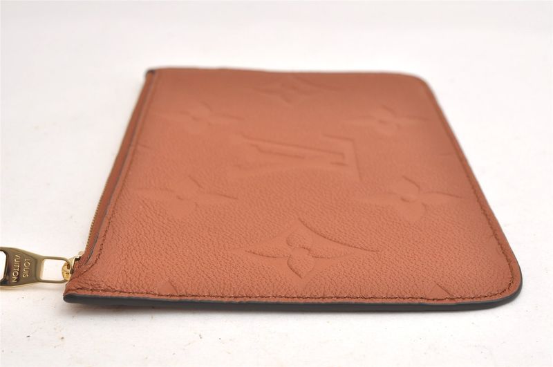 Louis Vuitton Monogram Empreinte Neverfull Pouch Wallet Brown LV 3396n