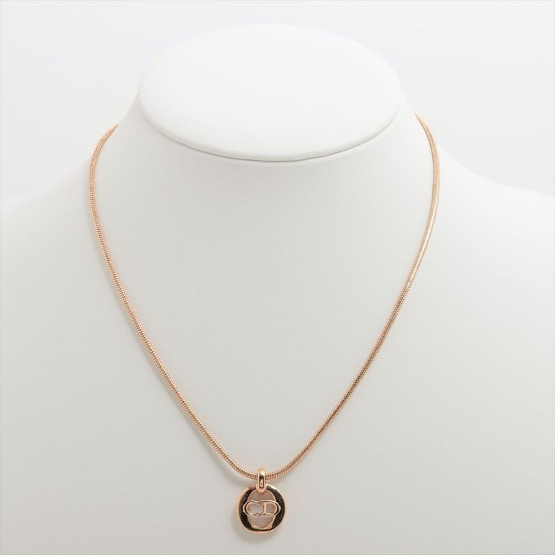 Christian DIOR CD Logo Necklace GP Gold