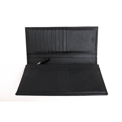 Prada Long Wallet Men Leather Black 2 Mv836 Portafverticgrande with Coin — view 6