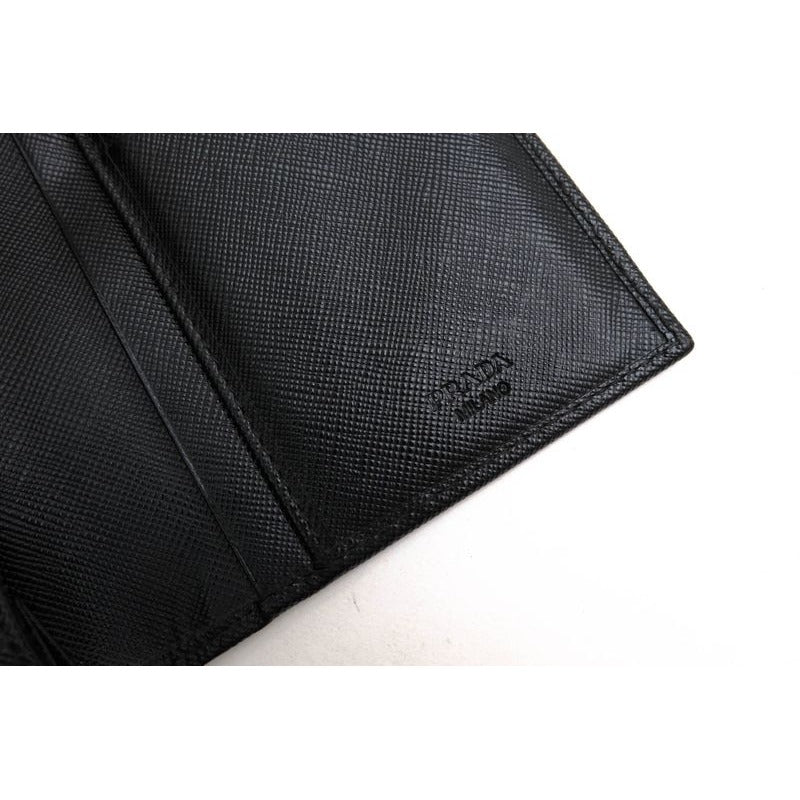 Prada Long Wallet Men Leather Black 2 Mv836 Portafverticgrande with Coin — view 7