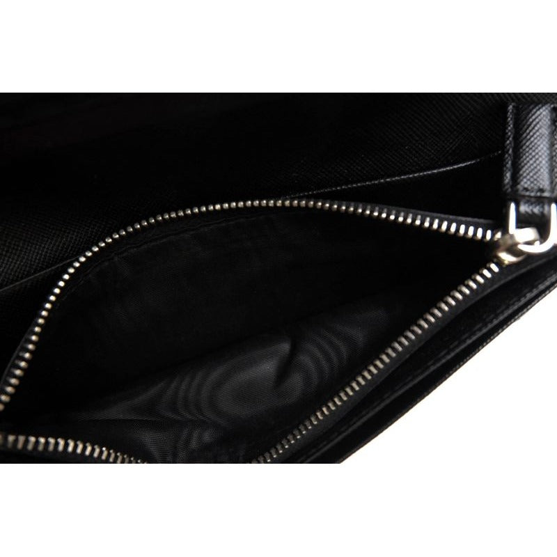 Prada Long Wallet Men Leather Black 2 Mv836 Portafverticgrande with Coin — view 9