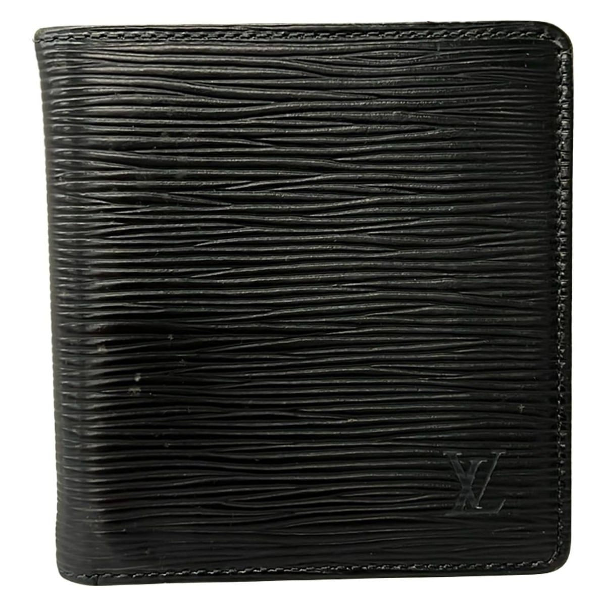 Louis Vuitton Billfold Epi Card Holder Cles Noir Black Leather Wallet
