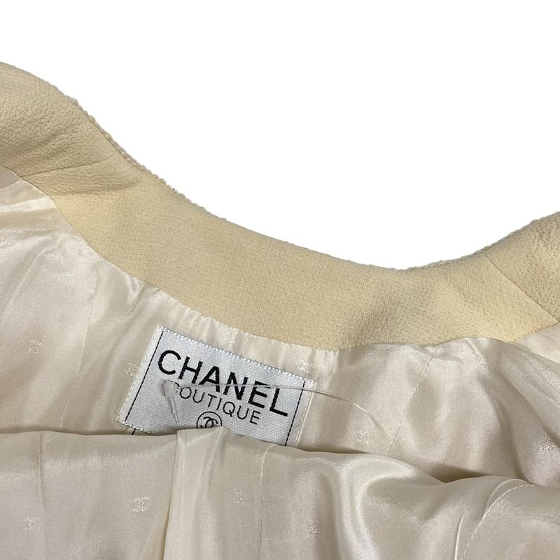 Chanel Jacket Size 34 S Women - 20770 Ivory And Black Long Sleeves / Double /