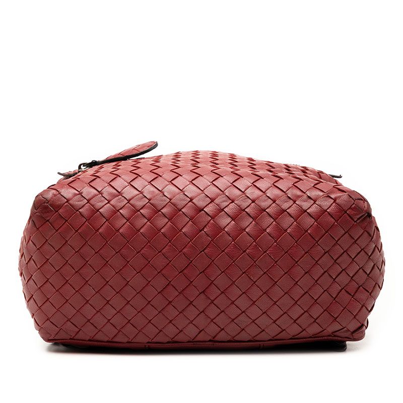 Bottega Veneta Intrecciato Backpack Wine Red Leather Women's Bottega Veneta