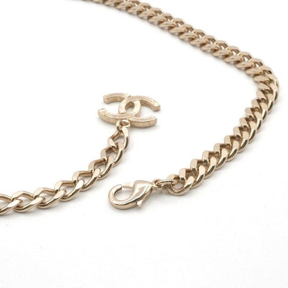 Chanel Necklace Pendant Choker Gold Coco Mark Rhinestone