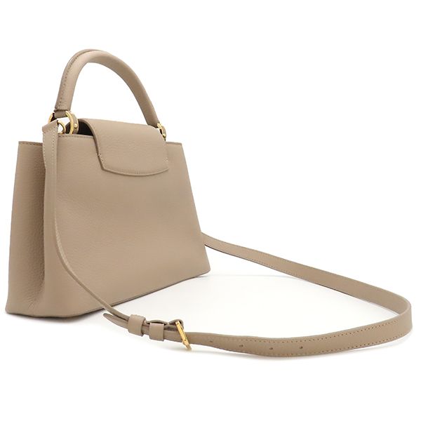 Louis Vuitton 2way Bag Capucines MM Taurillon Leather Beige Gold Hardware