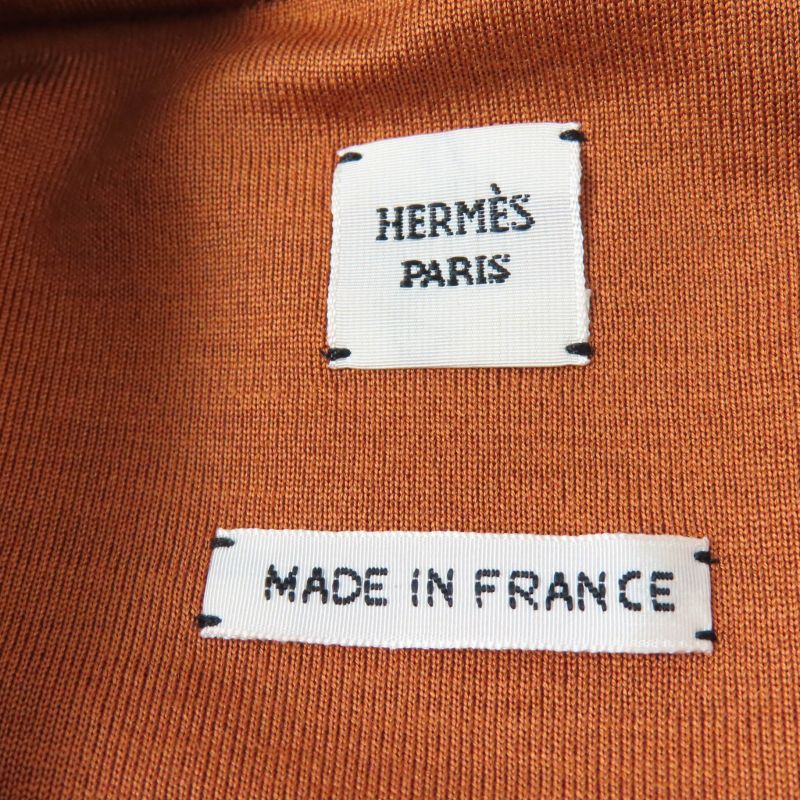 Hermes 23AW Cotton Silk Crewed Cell With Patch Mock Neck Long Sleeve Sweatshirt