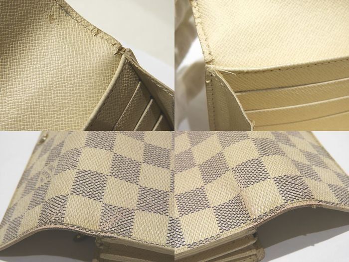 Louis Vuitton Women's Long Wallet N61735 Damier Azure Portefeuille Sarah Medium