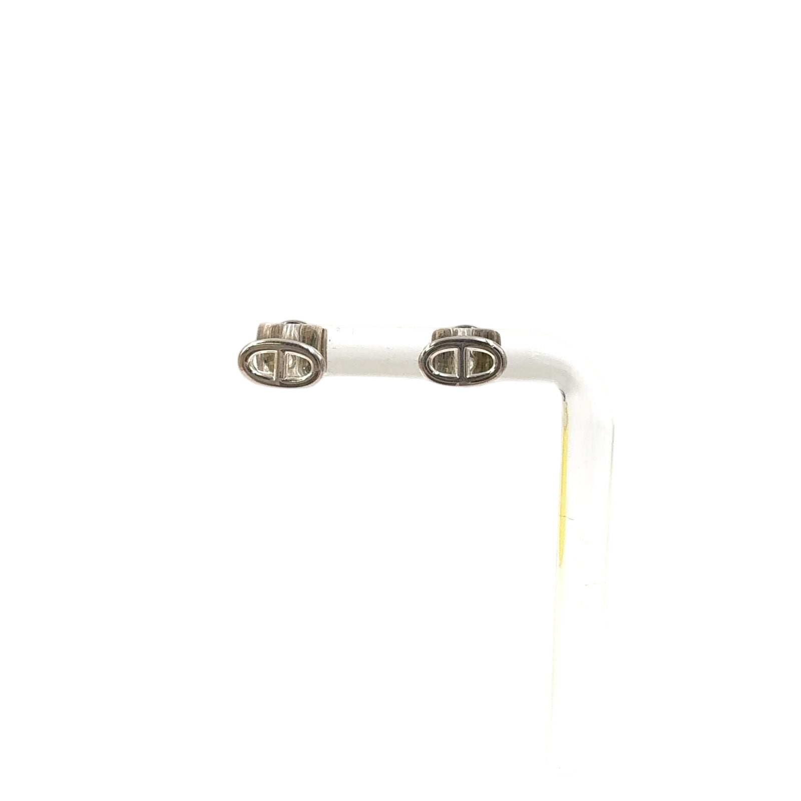 Hermes Chaine D'ancre Motif Silver Earrings