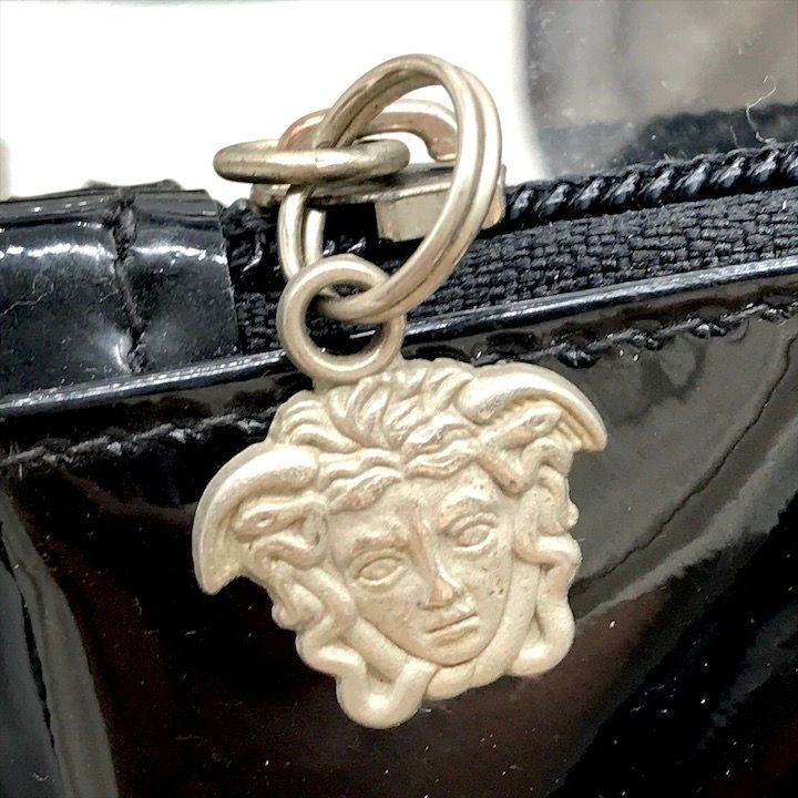 Versace Medusa Patent Vinyl Backpack Black
