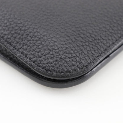 Hermes Dogon GM Togo Black □R Unisex Long Wallet