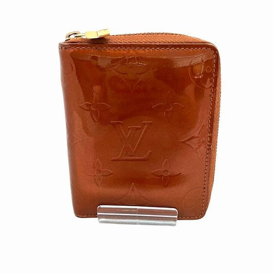 Louis Vuitton Monogram Vernis Blume M91152 Round Zipper Bifold Wallet Unisex