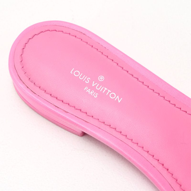 Louis Vuitton Revival Line Sandals Size 36 LV Monogram Logo Square Toe Made In