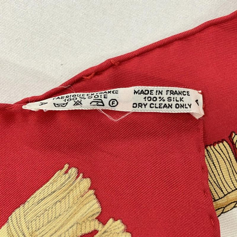 Hermes Scarf Carré 90 Red X Ivory X Multi VUE DU CA Rosse DE LA Galere LA Reale
