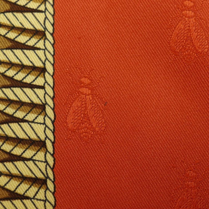 Hermes Carré 90 Napoleon Silk White/orange Women's Scarf