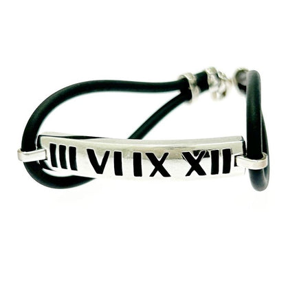 Tiffany & Co Silver Rubber Atlas Bracelet 13.2g 925 Engraved 477647 Bracelet