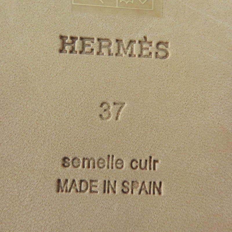 Hermes 231140z Chaine D'ancre Ankle Ribbon Denim Slip-on Indigo 37 With Box And