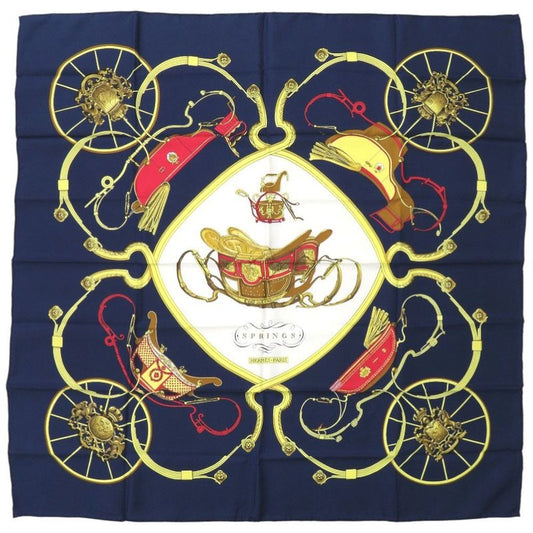 Hermes Carre 90 Springs Silk Multicolor Scarf 0777