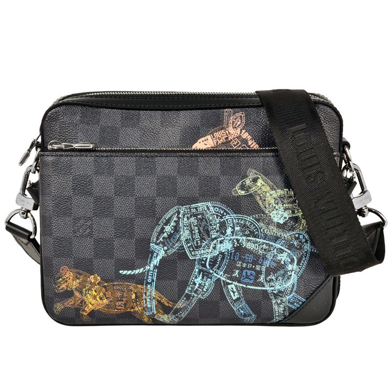 Louis Vuitton Trio Messenger Shoulder Bag Damier Graphite N58040 Black RFID