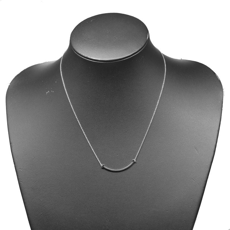 Tiffany & Co T-smile Small 18kwhite Gold Ladies 3g Necklace