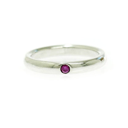 Tiffany & Co Silver Stacking Band 1 P Ring 2.5 g Pink 925 Engraved