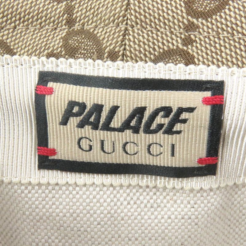 Gucci Palace Gucci Palace 726133 GG Canvas Webline Bucket Hat Beige M/58cm