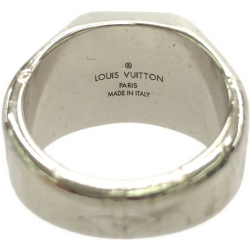 Louis Vuitton Monogram Signet Ring M62488 Silver L