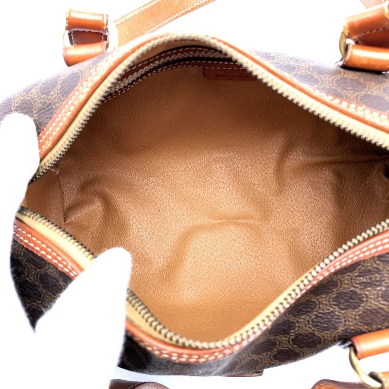 Celine M95 Handbag Tote Mini Boston Macadam PVC Leather Brown Ladies Men