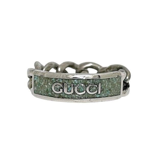 Gucci Ring Silver Green Never