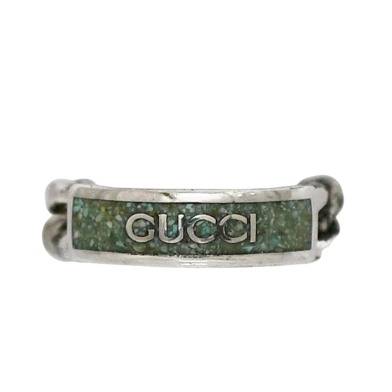 Gucci Ring Silver Green Never