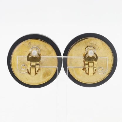 Chanel Coco Mark Vintage Gold Plated Black 28 Ladies 43.0g Earring