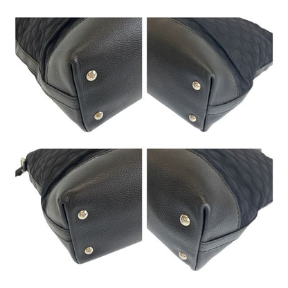 Gucci GG Neoprene Black Silver Hardware Leather /nylon 241104 Tote Bag Shoulder