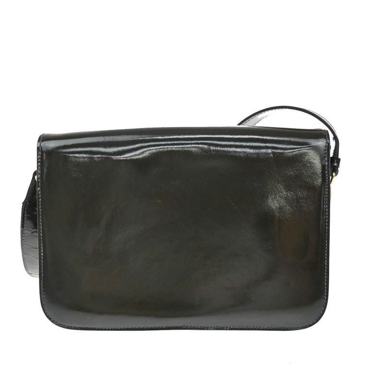 Celine Carriage Motif Shoulder Bag Enamel Navy 31ka940