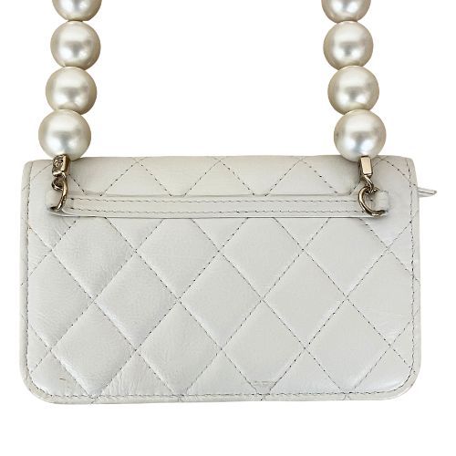 Chanel Shoulder Bag Minimato Pearl White