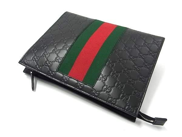 Gucci 475316 Sherry Line GG Pattern Guccissima Leather Clutch Bag Second Bag