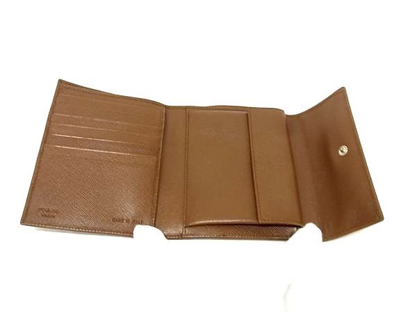 Prada M170a Saffiano Leather Trifold Wallet Coin Purse Coin Purse