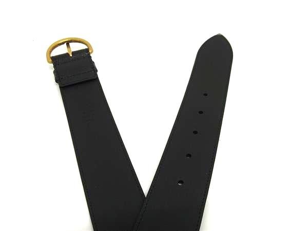 Gucci 573325 Leather Gold Hardware Belt Size 85.34 Business Gentlemen