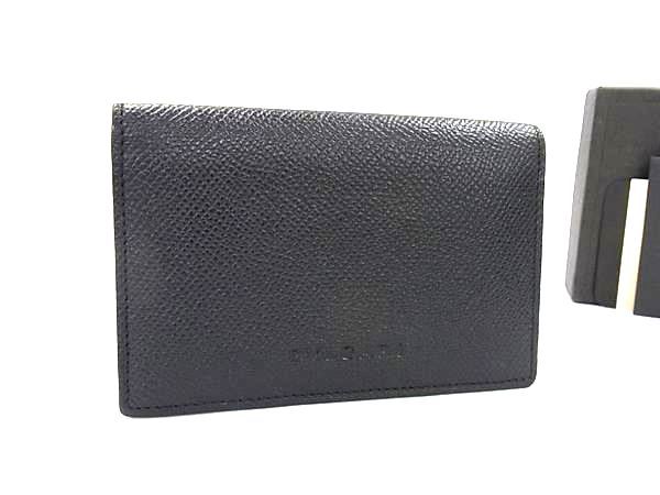 Bvlgari Leather Card Case Card Holder Business Card Holder Men Women Black
