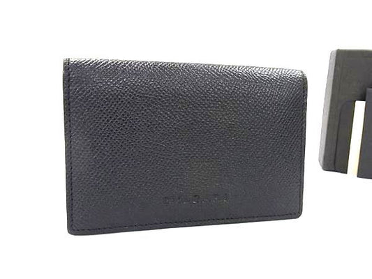 Bvlgari Leather Card Case Card Holder Business Card Holder Men Women Black
