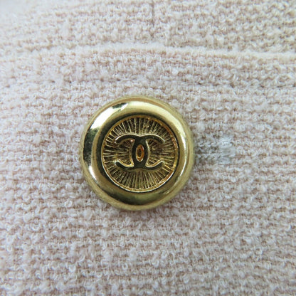 Chanel Vintage Wool Coco Button Jacket Beige 40 — view 6