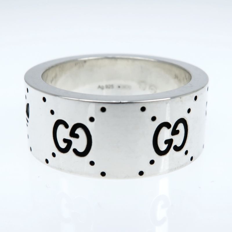 Gucci Adidas Collaboration Ring Engraving Wide Trefoil 17 Ag925 Jewelry