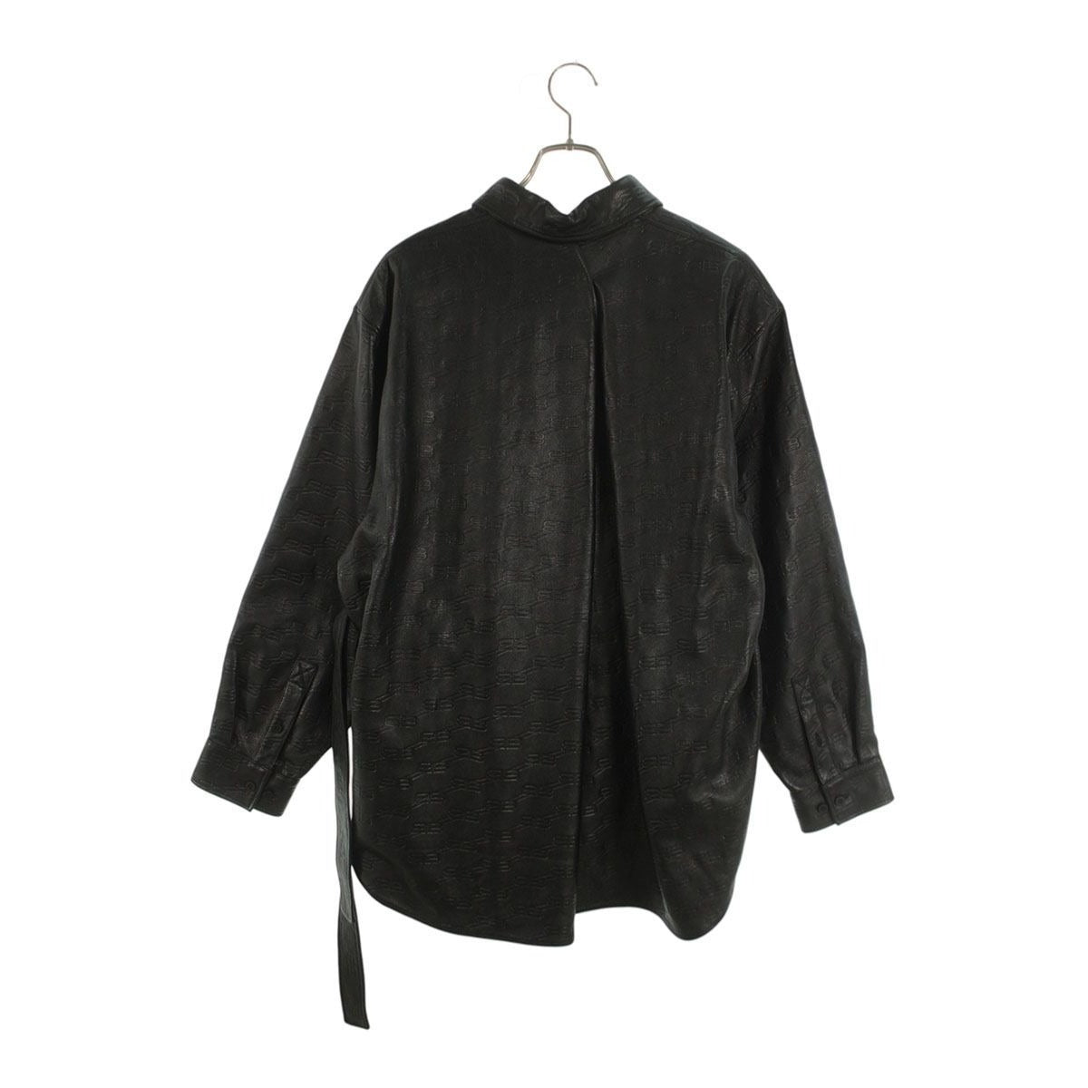 Balenciaga Bbmonogram Lamb Leather Long Sleeve Shirt — view 2