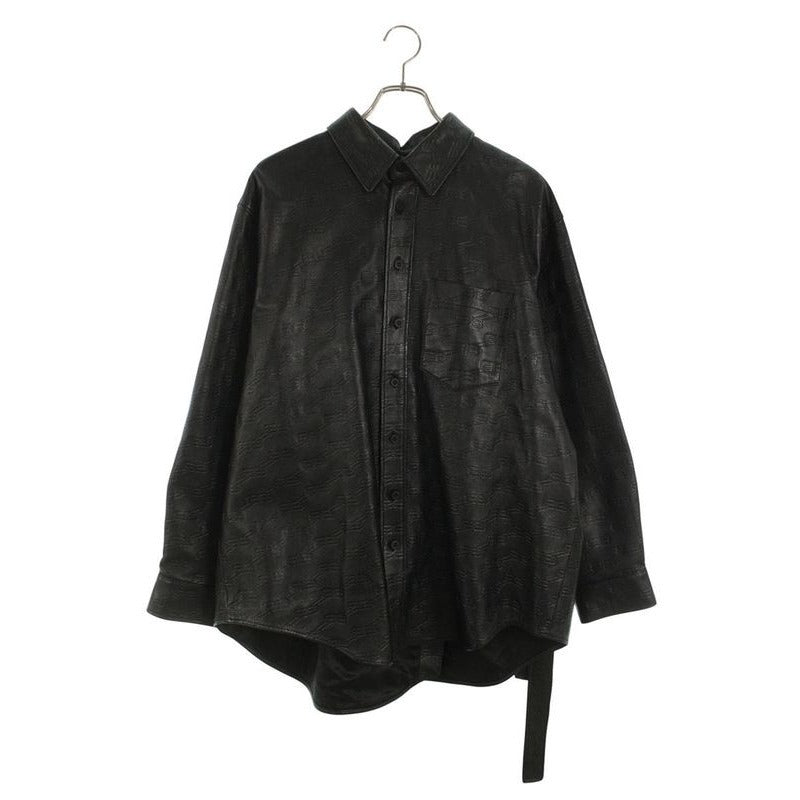 Balenciaga Bbmonogram Lamb Leather Long Sleeve Shirt