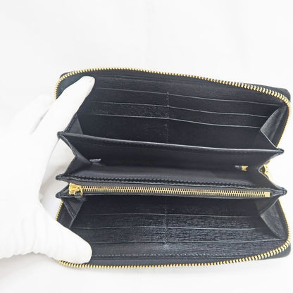 Gucci Script Zip Around 772642 Long Wallet Black Women's Men's