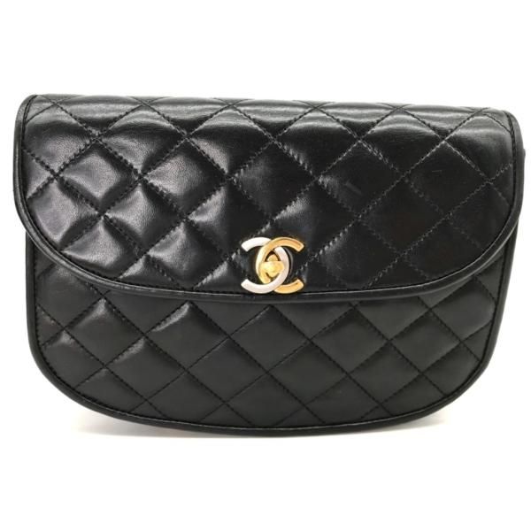 Chanel Quilted CC Logo Turnlock Limited Edition Chain Shoulder Bag Black