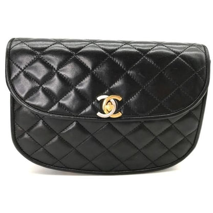 Chanel Quilted CC Logo Turnlock Limited Edition Chain Shoulder Bag Black