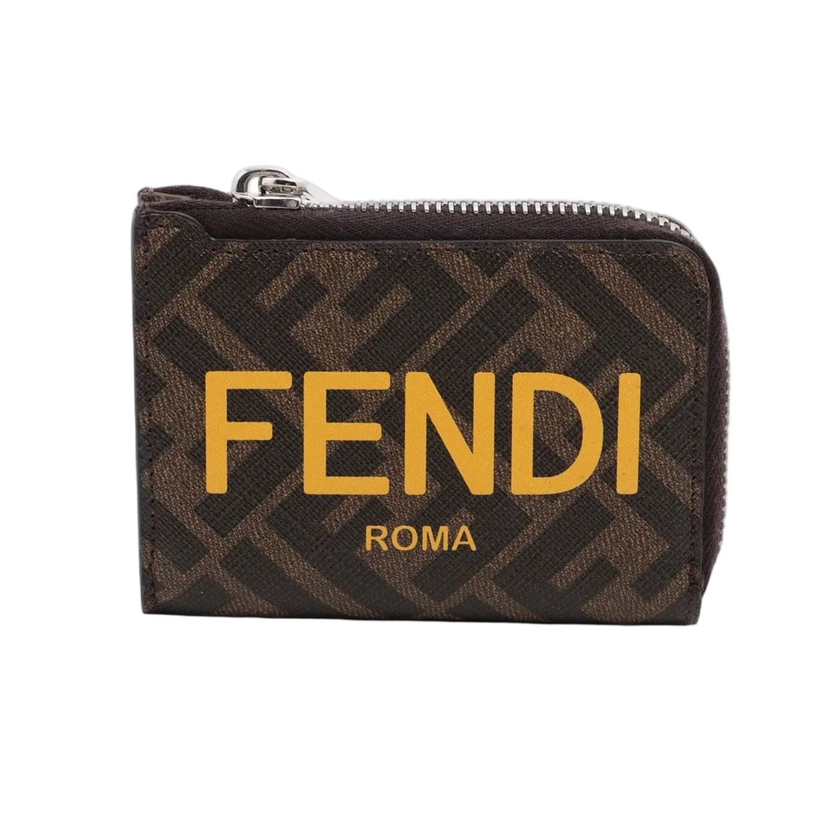 Fendi Zucca Roma Leather Coin Purse Compact