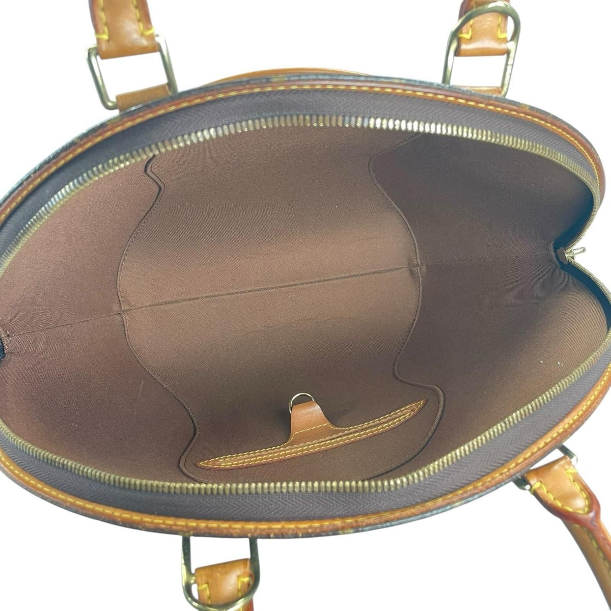 Louis Vuitton Ellipse MM Monogram Leather Brown Handbag Gold — view 7