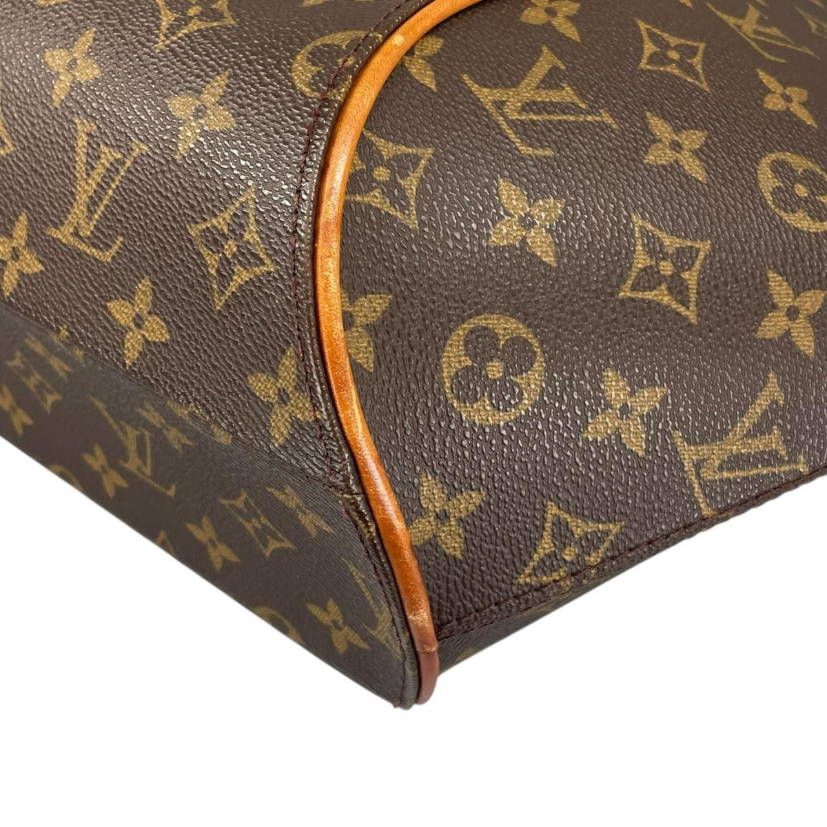 Louis Vuitton Ellipse MM Monogram Leather Brown Handbag Gold — view 9