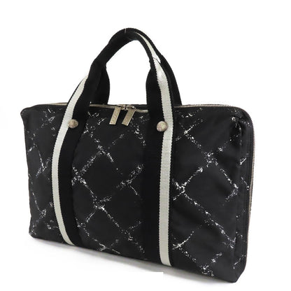 Chanel Vintage Travel Line Briefcase Black White Silver Nylon PC Case Business — view 2